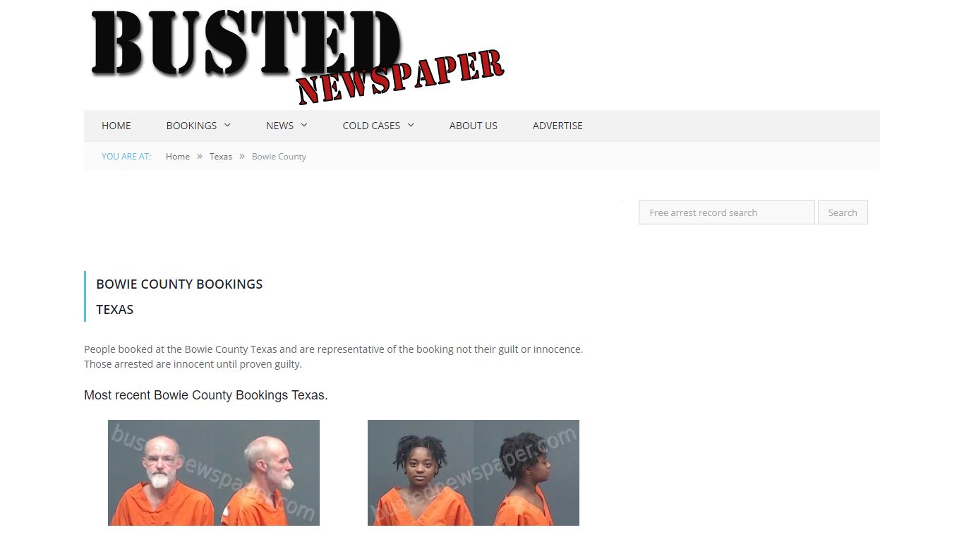 Bowie County, TX Mugshots - BUSTEDNEWSPAPER.COM
